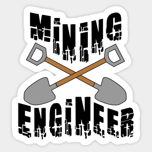 Mining Engineer Crossed Shovels Sticker